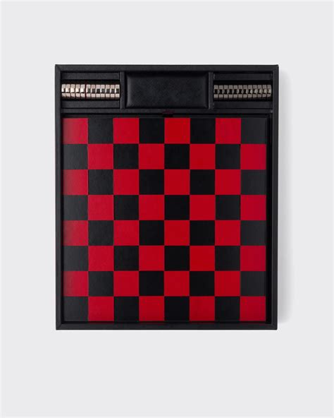 prada checkers set|Black Saffiano leather checkers set .